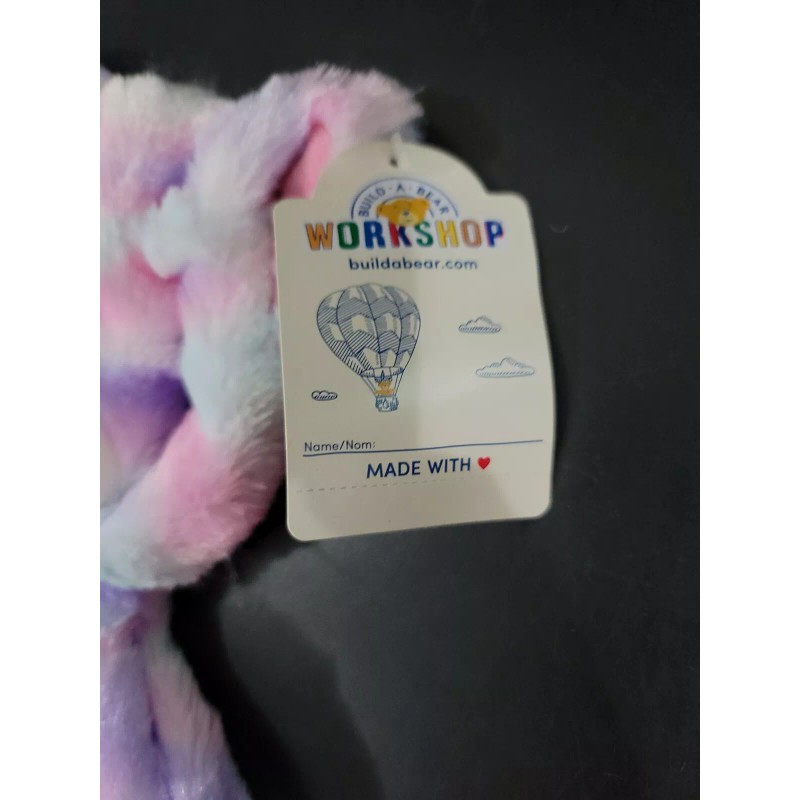Build-A-Bear Plush Pastel Swirl Tie-dye Kitty Cat Pink Purple Blue,