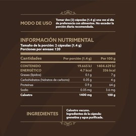 B Life Calostro Vacuno | 240 Cápsulas | 1400 mg por porción | Concentrado de Nutrientes de la Primera Lactancia | Ingredientes Naturales | Colostrum.
