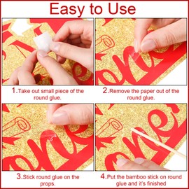 Crtiin 32 Pcs Graduation Party Decorations Graduation Centerpiece Sticks Congrats Grad Table Toppers with 32 Bamboo Sticks and 80 Stickers 2024 Graduation Party Table Centerpiece Supplies(Red)