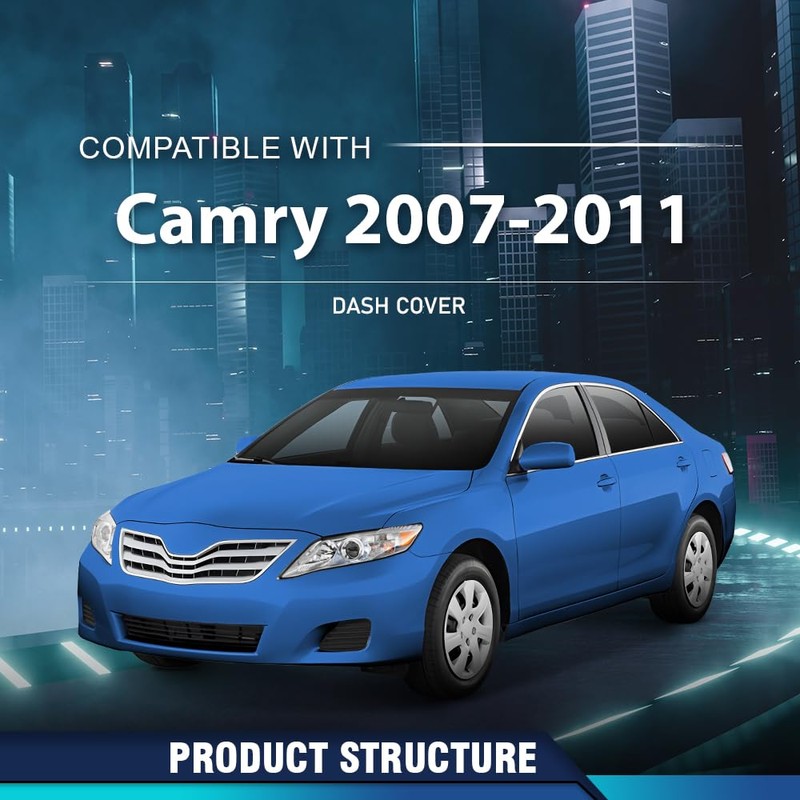 PIT66 Dashboard Dash Cover Compatible with Toyota Camry 2007-2011 Gray