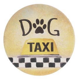Ganz Dog Taxi Car Coaster, 3-inch Diameter, Dolomite
