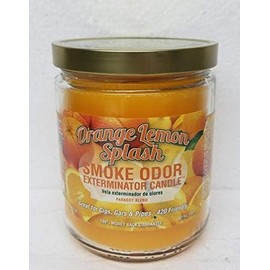 Smoke Odor Exterminator 13oz Jar Candle, Orange Lemon Splash Two Pack.