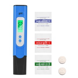 Aideepen PH Meter Digital, 0-14 pH Measuring Range, 0.01 High Accuracy, pH Water Tester with LCD Display Backlight for Water, Aquarium, Pond, Pool, with Calibration Powder (Blue)