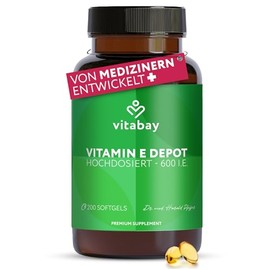 Vitamin E 600 DEPOT - D-Alpha Tocopherol High Dose - 300 IU per day - Vegan Softgels