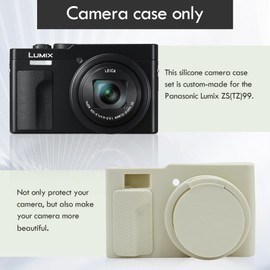 VOVMOEYA Camera Case for Lumix ZS99,for ZS99 Camera Silicone Case,With 0.25mm Ultra Thin Screen Protector for Panasonic Lumix ZS99 Case,With Hand Strap