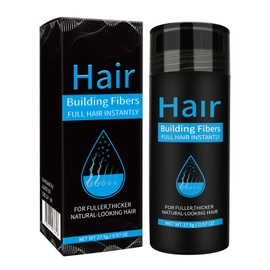 Fibre per la costruzione dei capelli, polvere di fibra per capelli di qualità professionale, correttore della perdita di capelli per il diradamento dei capelli per donne e uomini (Marrone Medio)