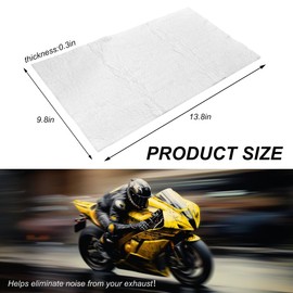 Muffler Mat, Motorcycle Fiberglass Exhaust Muffler Packing Insulation Mat, Exhaust Pipe Wrap Silencer for 2-Stroke 4-Stroke Motorcycle ATV Dirt Bike, Motorcycle Accessories (13.8×9.8×0.3 Inch)