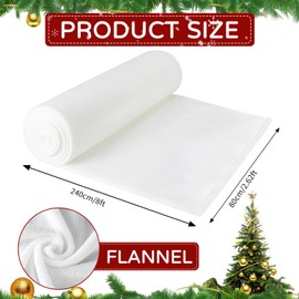 Tudomro Christmas Fake Snow Blanket 2.62 x 7.87 ft Soft Faux Fur Artificial Snow Cover Roll White Winter Decor for Xmas Trees Holiday Village Craft Decorations Photo Prop