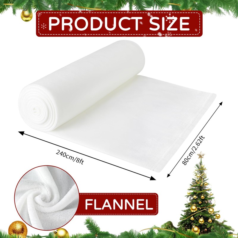 Tudomro Christmas Fake Snow Blanket 2.62 x 7.87 ft Soft