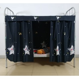 TINAYAUE Students Dormitory Blackout Bed Curtain, Cabin Bunk Bed Tent Canopy, Dustproof Lightproof Breathable Single Sleeper Privacy Shading Cloth Home School Dorm Decoration Gift