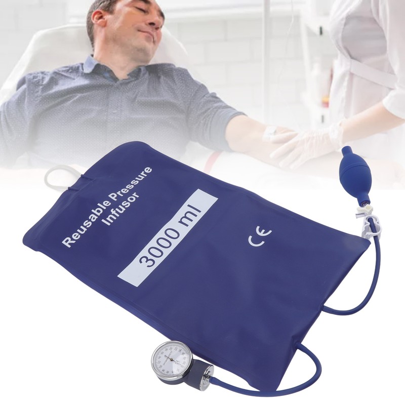 3000ml Pressure Infuser Bag with Pump and Metal Gauge for