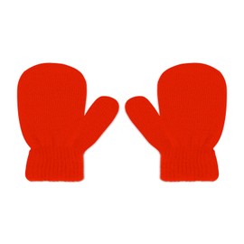 DOOVID Toddler Mittens Winter Warm Knit Mittens Baby Boys Girls Knitted Magic Gloves Infant Mitten 1 Pairs Red