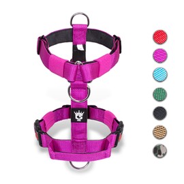 TSPRO Tactical Dog Harness with Handle and Quick Release Closure, Adjustable Heavy Duty Dog Harness for Large Dogs for Hiking and Running (Purple S)