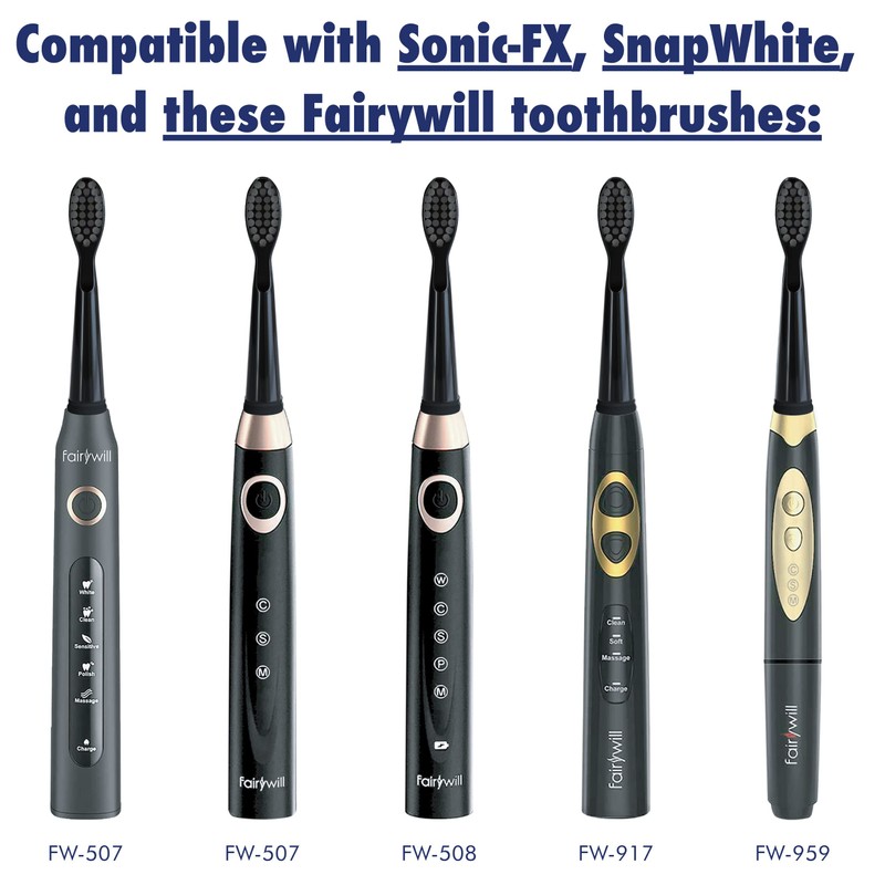 Replacement Electric Toothbrush Heads for Fairywill, Sonic-FX, SnapWhite – Soft