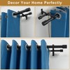 Double Curtain Rods 36-72", Matte Black Double Curtain Rods with
