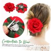 Healvian 12pcs Lifelike Rose Hair Clips Realistic Fabric Flower Hair