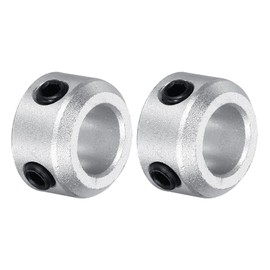 MECCANIXITY Shaft Collar 8mm/ 5/16 Inch Bore Aluminum Set Screw Style Clamping Collars Silver 2 Pcs