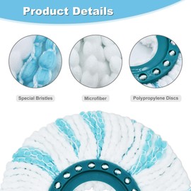 Shirene Mop Replacement Head,2 Pcs Mop Cover Compatible With Leifheit Mop Heads Highly Absorbent Microfibre Mop Head Clean Twist Disc Mop for Cleaning All Floor Types