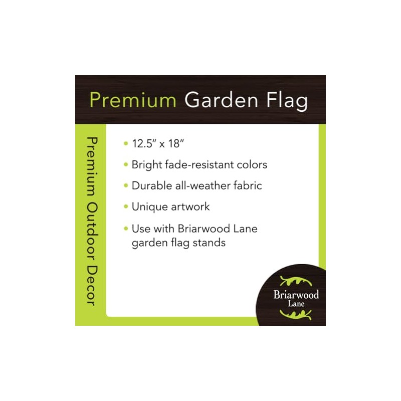 Briarwood Lane Wreath Monogram R Garden Flag Everyday 12.5" x