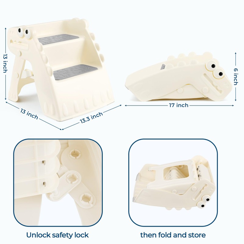 Onasti Toddler Step Stool Foldable Kids Step Stool,Bathroom Stool for