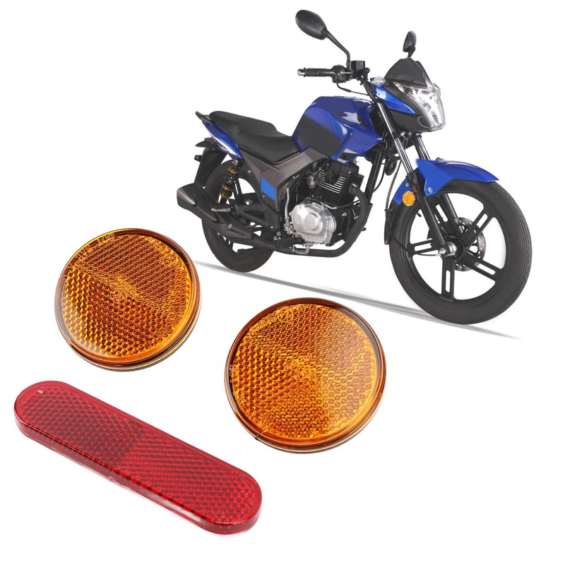 Bicycle Round Reflectors Improved Visibility Universal Fit License Plate Reflector