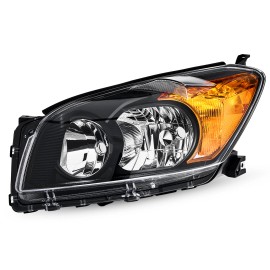 Preenex Headlights For 2009-2012 Toyota RAV4 Black Housing Headlamps Pair Left+Right