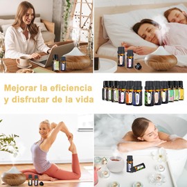 Woccatisy Aceites Esenciales de Aromaterapia 12PCS: 100% Natural de Esencias para Difusor 10ml Aceite de Aromas para Humidificadores Hacer Velas Aromaticas Yoga Spa Masaje Baño