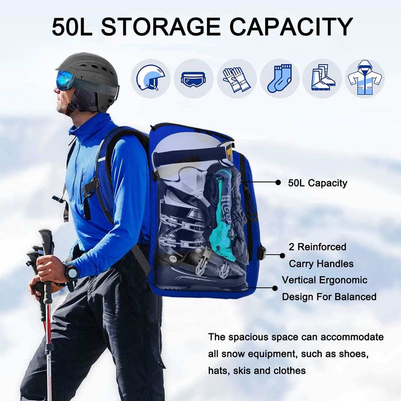 Hamish Ski Boot Bag Backpack 50L Waterproof Ski Boot Bag