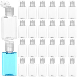 Lnrueg 100 Pcs 1 oz Travel Bottles - Hand Sanitizer Bottle Mini Clear Bottles with Flip Caps, Portable Empty Refillable Containers for Shower Gel, Face Creams, Body Lotions