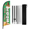 Farm Fresh Eggs Advertising Feather Flags Banner 8Ft, Farm Fresh