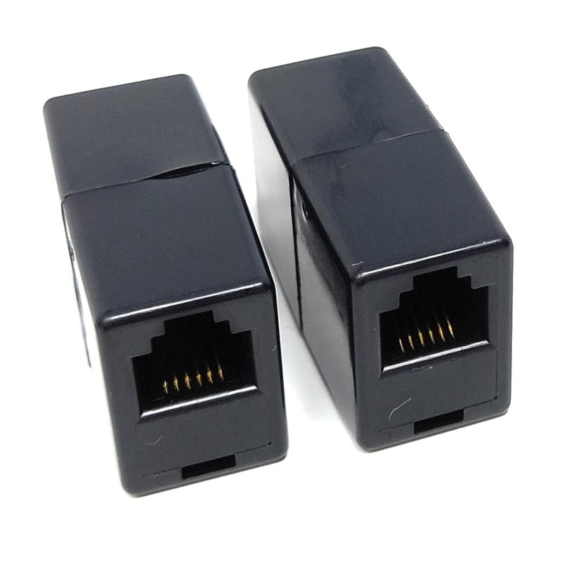DRUT 2pcs RJ12 (RJ11) 6P6C 6 Pin Female Coupler Adapter