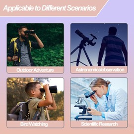 WiFi Eyepiece Camera 2.5K Video 1920 x 1080 Pixels with 1.5 Inch Screen Suitable for 24-50mm Optical Telescope Microscope and Monocular Binoculars with 64GB Memory Card