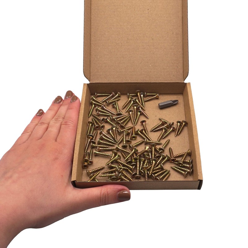 (Pack of 100) Yellow Zinc Plated Steel 3.5 x 20mm