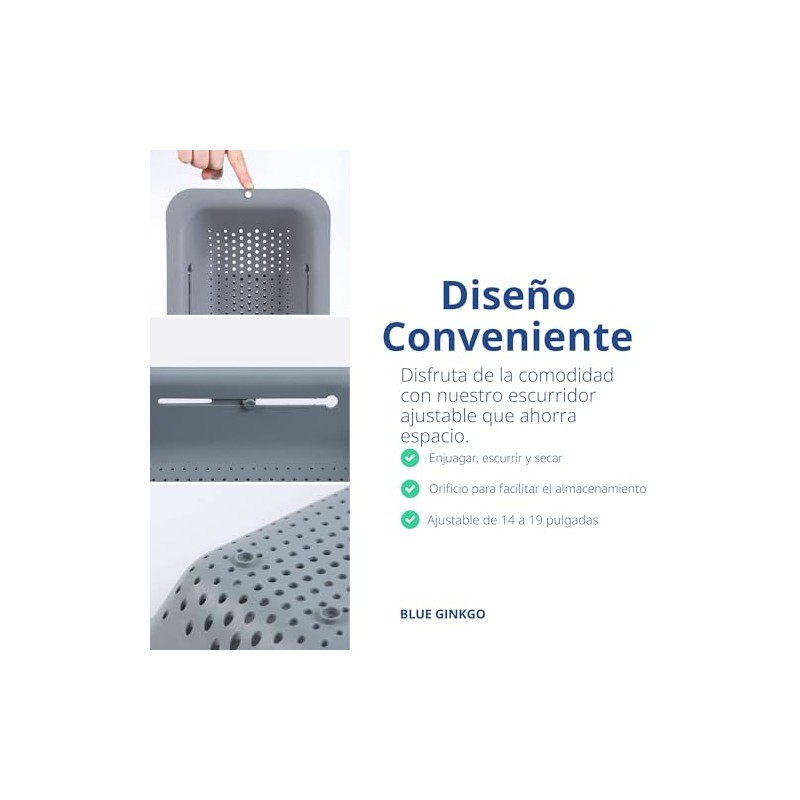 Gulex Colador de acero inoxidable de 3 cuartos, colador para