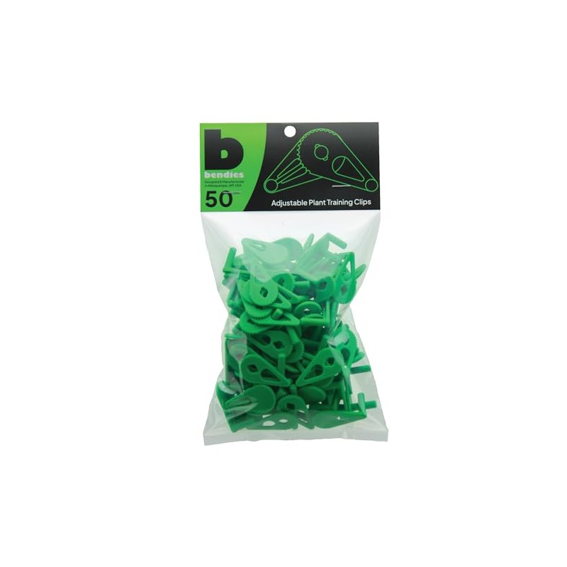Bendies Adjustable Plant Training Clips - 50 Pack for Low