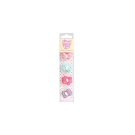 Baked with Love - Handmade Edible Sugar Cupcake Decorations, 12 Pieces - Butterfly Sugar Pipings, Multicolour