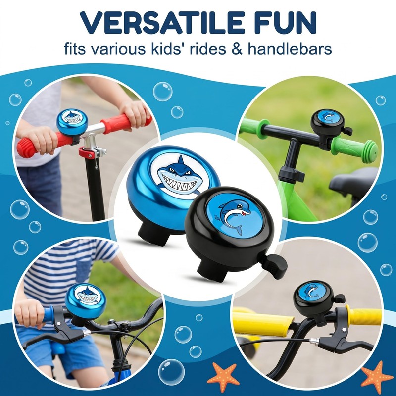 HYRKOTW 2 Pezzi Campanelli per Bicicletta per Bambini con Motivi