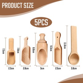 5 Pieces Small Wooden Spoon, Small Tea Spatula, Mini Wooden Spatula, Spice Spoon, Wooden Mass Spoon, Wooden Spoon Set, Small Wooden Spoon for Spices