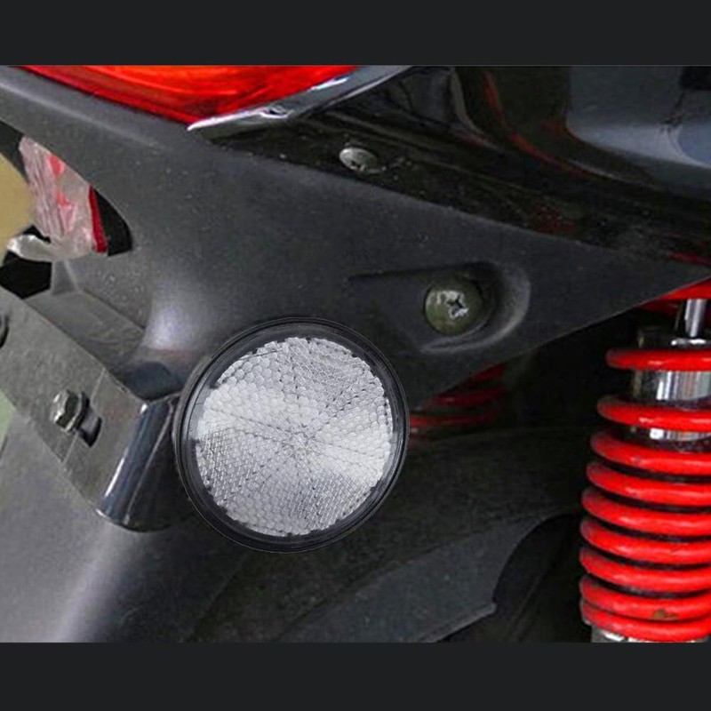 White Plastic Reflector Round Reflector (1 Pair) Bike Reflector Motorcycle