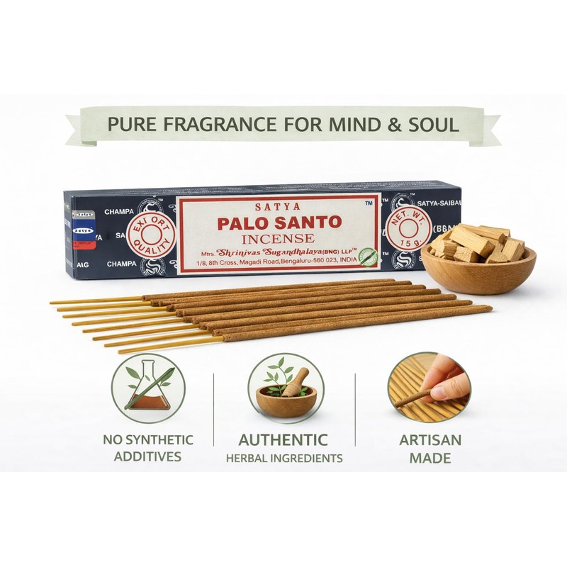 Rushant Sandal Saffron Dhoop Sticks with Satya Palo Santo Incense