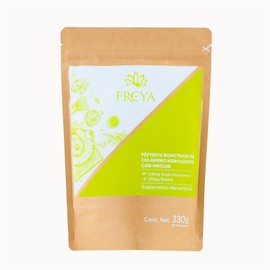 FREYA Matcha, Péptidos Bioactivos de Colágeno hidrolizado con Biotina, ácido hialurónico y Matcha orgánico