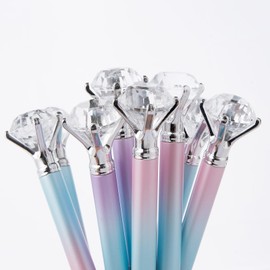 YOUKAI Crystal Diamond Pen Bling Bling Retractable Ballpoint Pen, Blue Ink, for Office Supplies Wedding Gift.8 Pack