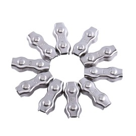 Pack of 10 Wire Rope Clips 3 mm M3 Duplex Wire Rope Cable Stainless Steel Clamp Slider Duplex Clamp for Wire Cable