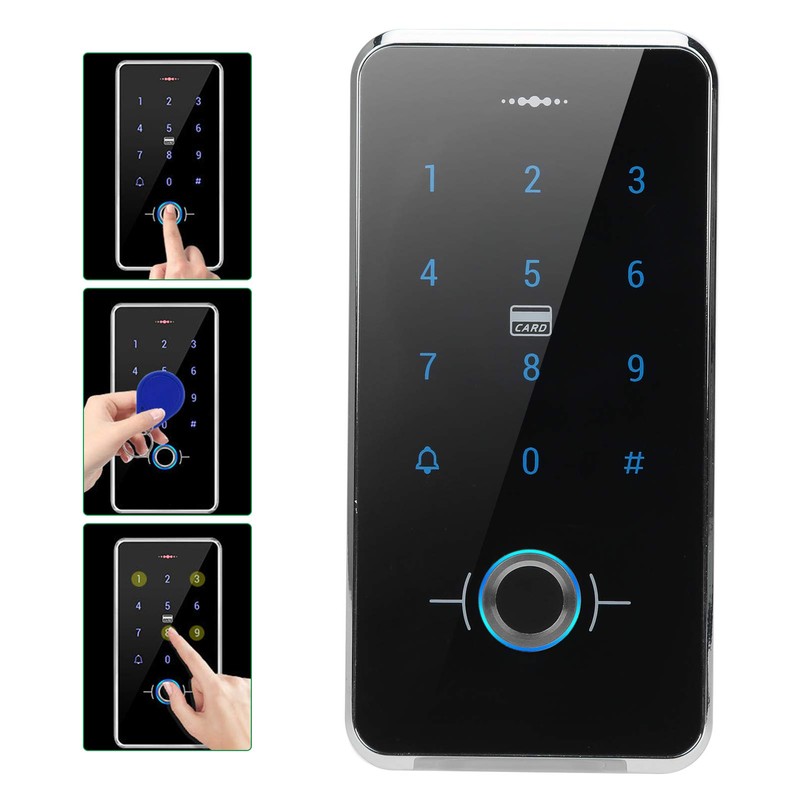 Keyless Entry Door Keypad, Touch Screen Fingerprint Password Card Reader