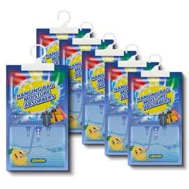 Luftentfeuchter Hängetaschen, 5 * 100g Entfeuchtungsgranulat mit Duft, Hängender Entfeuchtungsbeutel,gegen Feuchtigkeit Anti-Schimmel Desodorierende Feuchtigkeitsbeständige Trockenmittel-Tasche