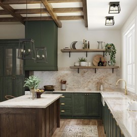 Progress Lighting Briarwood Collection 1-Light Cerused Black Farmhouse Flush Mount Ceiling Light, 7.63x9.5x9.5