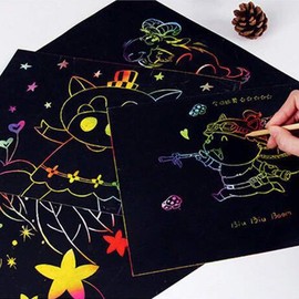 Pwshymi Nota de Papel para Rascar, con recubrimiento de tercera generacion y colores vibrantes Nota de Papel Rascable, para niños y estudiantes dibujar