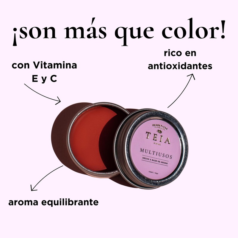 Teia cosméticos, Tinta Multiusos para labios, mejillas y párpados -