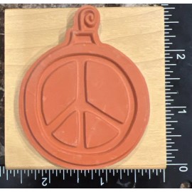 Hero Arts Crafts Peace Symbol ornament F5536 Christmas Wood Mounted Rubber Stamp