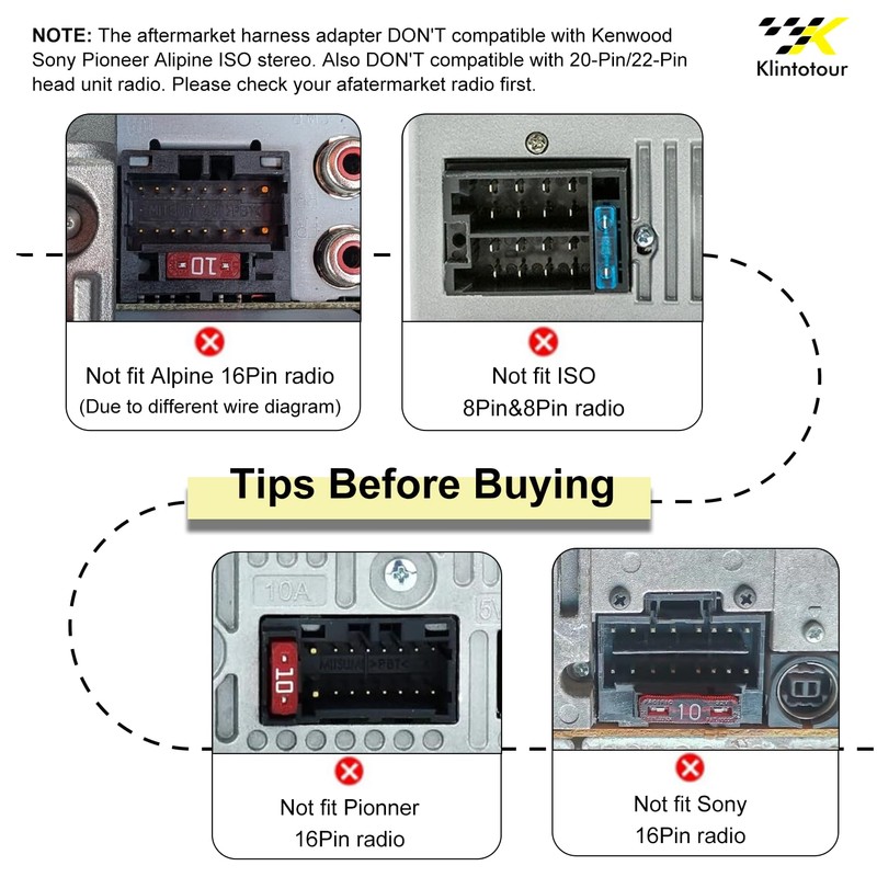 Aftermarket Radio Wiring Adapter Compatible with Nissan 2007-2013/Subaru 2008-2013, 16Pin